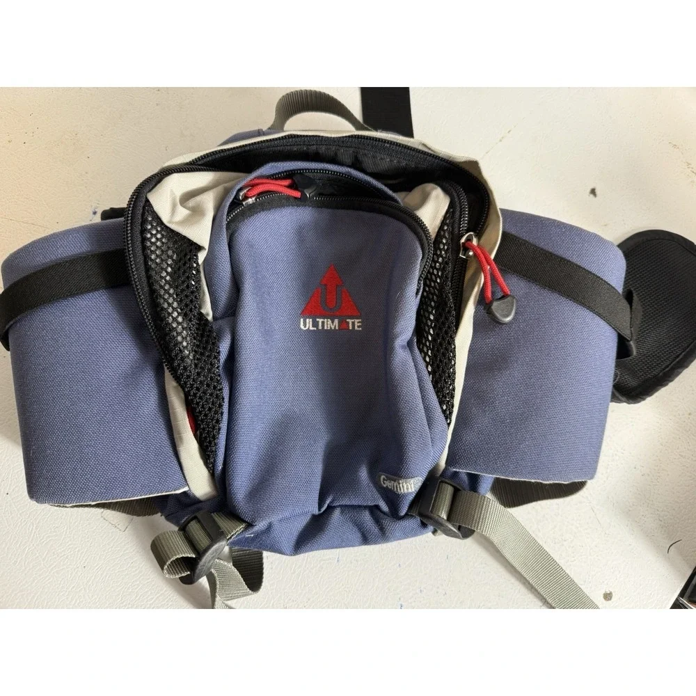 Ultimate Gemini Waist Pack w/ Front Pouch On Strap Black Hiking Running